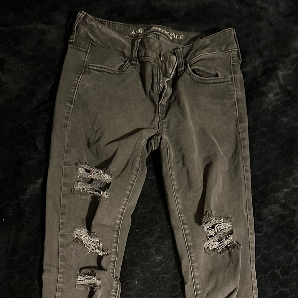 American Eagle Outfitters Distressed Gray Jeans